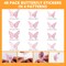 Crosize 48 Pcs Pink Butterfly Decorations, 4 Styles 3 Sizes, Butterfly Wall Decor, 3D Butterfly Party Decorations, Butterflies for Crafts, Bouquet, Cake Decorating, Flower Arrangements, Room Décor